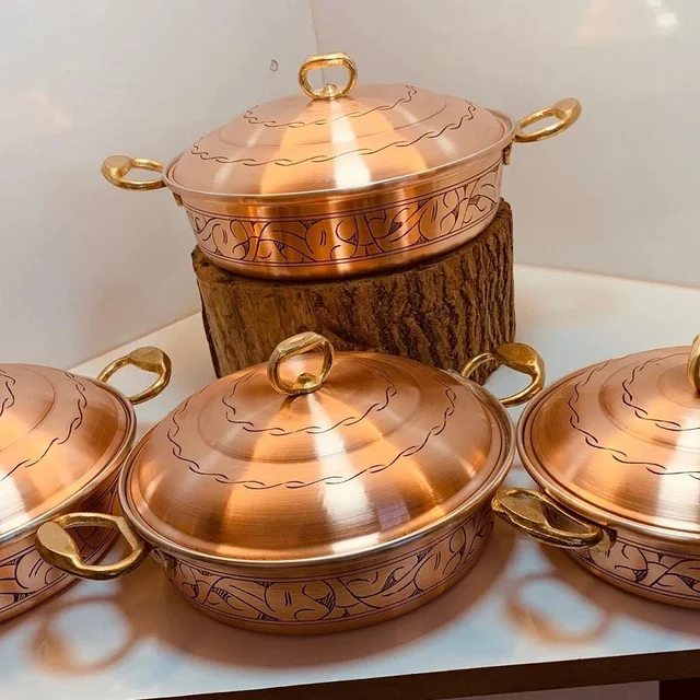 100 Réz Edény A Konyhához 1 Db Színű Főző (Nem 4Db) 4 Különböző Méretű Lehetőség - Image 2