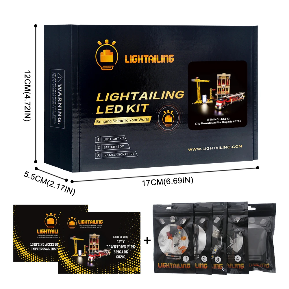 LIGHTAILING светодиодный светильник, комплект для городской серии, светильник для пожарной команды, совместим с 60216(не включает модель - Цвет: LED Light Set