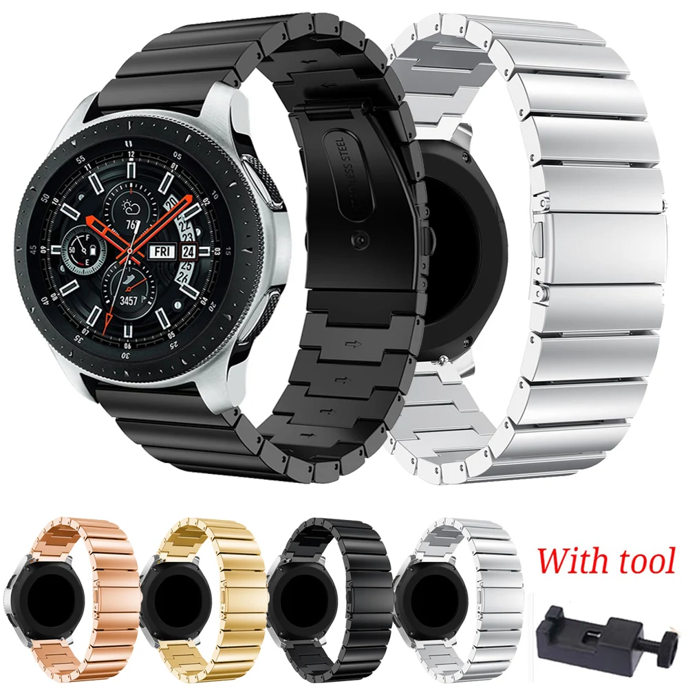 

For Samsung Galaxy Watch 46mm Gear s3 Huawei GT Honor Magic Amazfit GTR 47mm Stainless steel strap band 22mm watchband With tool