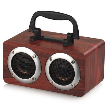 

DHL 10pcs Bluetooth Wireless Speaker with Handle Phone Holder Portable Stereo Loudspeaker Hifi Soundbox W5B Wooden Soundbar