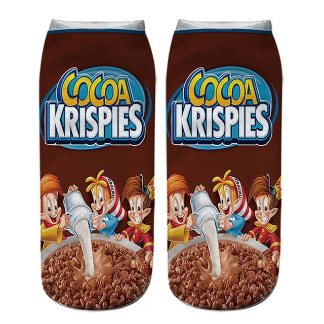 New Summer Fashion 3D Printing Socks Cute Art Creative Food Chips Ankle Socks Harajuku Funny Happy Sock HKD11105-6