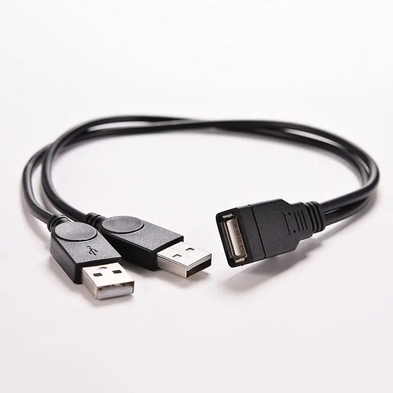 

USB 2.0 A Female to 2 Dual USB Male Power Adapter Y Splitter Cable Cord 39cm Extension Cable for Hard Disks,Camera,Printers etc