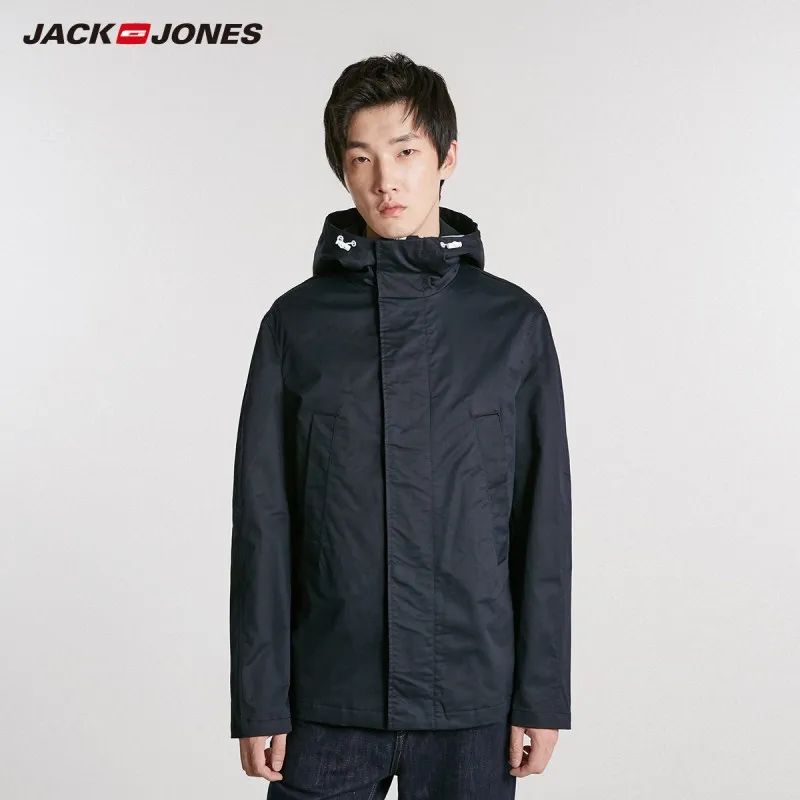 JackJones Для мужчин с длинным рукавом с воротником-стойкой Ветровка - Цвет: MIDNIGHT