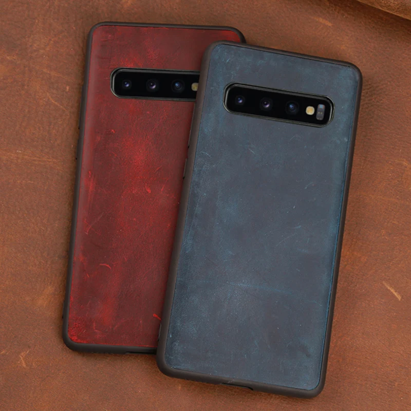Чехол для мобильного телефона Samsung S7 S8 S9 S10 Plus Note 8 9 10 A20 A30 A50 A70 Crazy Horse кожа чехол A5 A7