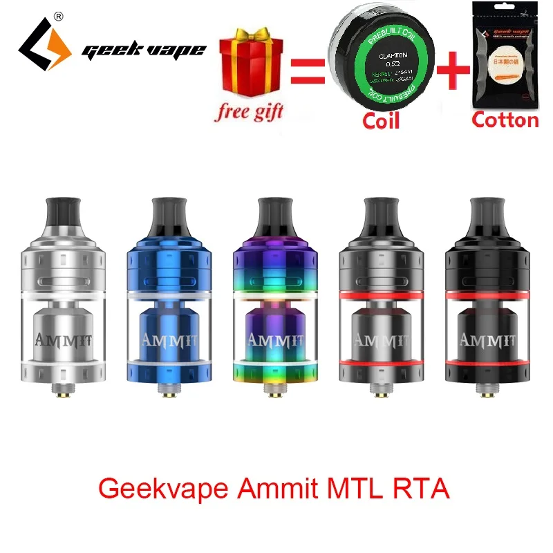 Meilleur Cadeau gratuit Geekvape Ammit MTL RTA 3D Surround flux d air 4ml Vape réservoir unique bobine étanche atomiseur Vs Zeus double RTA Mtl RTA réservoir