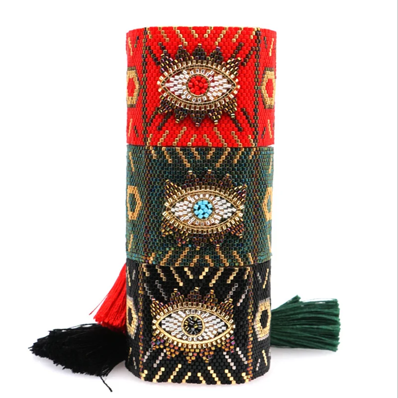 SHINUSBOHO, панк браслет для мужчин, Мехико, нарукавная повязка, ювелирное изделие, женские браслеты, мода, хит, MIYUKI, сглаза, браслеты для женщин, Handm