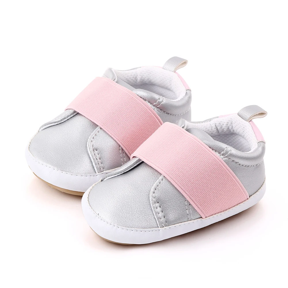 Обувь для новорожденных мальчиков и девочек; кроссовки; модная Милая нескользящая обувь с буквенным принтом на мягкой подошве для малышей - Цвет: Grey