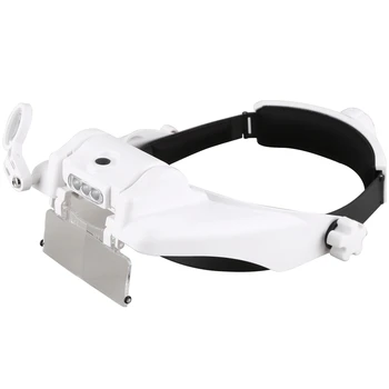 

XINXIANG Headband Magnifier Multifunctional Magnifier LED Head-Mounted Magnifier with 6 Interchangeable Lens Watchmaker Repair T
