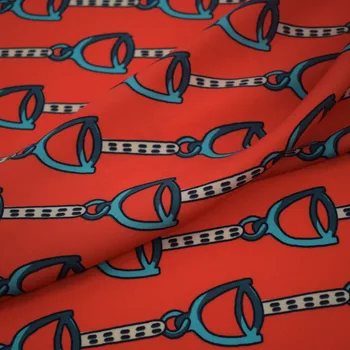 

The orange chain digital painting twill fabric for summer dress shirt bazin riche getzner tissu tissus au metre telas por metro