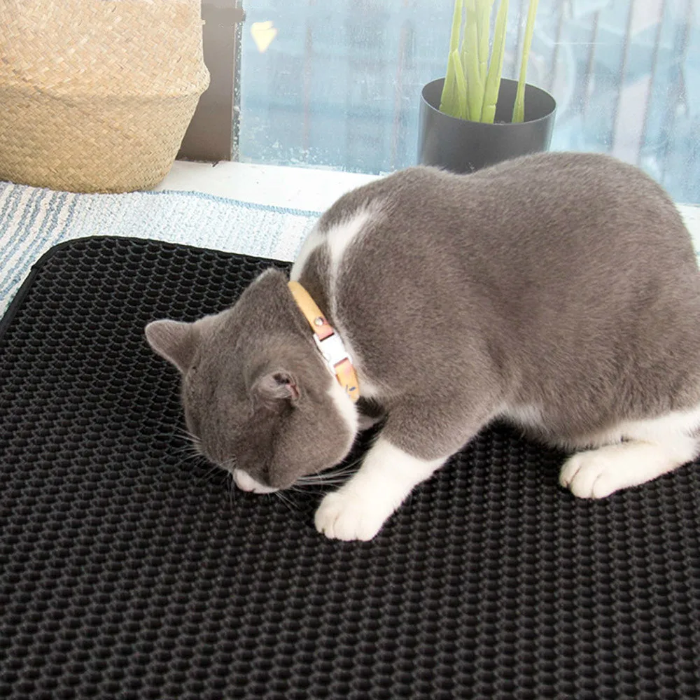 

EVA Double-layer Pet Cat Litter Mat Catching Cat Litter Carpet Non-slip Waterproof Breathable Sand Mat Cat Tent