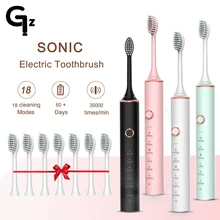 

GeZhou Electric Toothbrush Sonic Toothbrush Rechargeable IPX7 Waterproof 6 Mode Travel Toothbrush with 8 Brush Head best gift