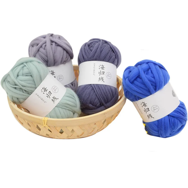 Модные толстые плетеные шарики ручной вязки крючком для шапки шарф свитер вязальная пряжа