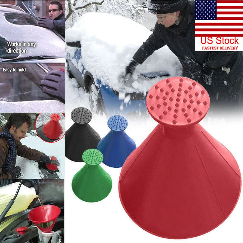 

NEW Window Glass Cleaning Tool Scraper Outside Windshield Funnel Magic Home Snow Blower Car Tool Ice Cone Scraper