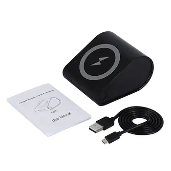 

Black & White ABS Upper and Lower Non-Slip Design Wireless Charging With Stand 10400mAh G800 Power Bank Charger For Mobile