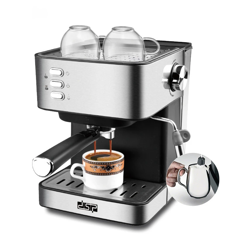 US $153.60 Coffee Machine Home Office Small Italian SemiAutomatic Steam Milk Froth