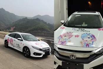 

LEFT SIDE Body Waistline Anime Car Sticker Decoration Modified Pull Flower Waterproof Body Car Stickers Not Hurt Car Paint