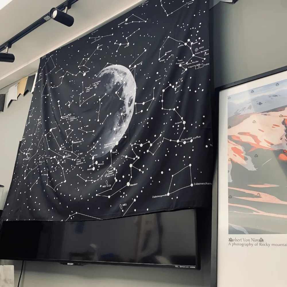 148x200cm Boutique Space tapestry wall tapestry starry sky blanket galaxy planet wall cloth