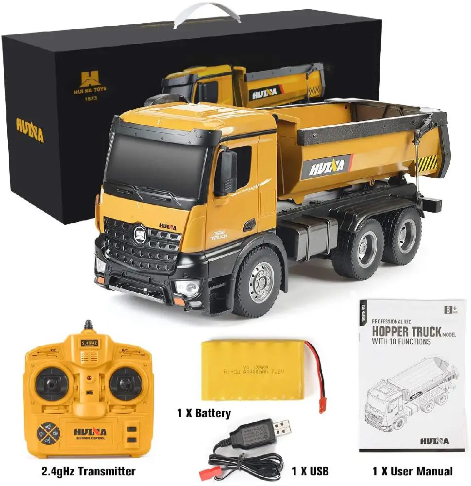 US $166.62 Rctown 114 Scale Rc Excavator Full Functional Construction Vehicles Rechargeable Rc Truck With Metal Shovel Lights Sounds
