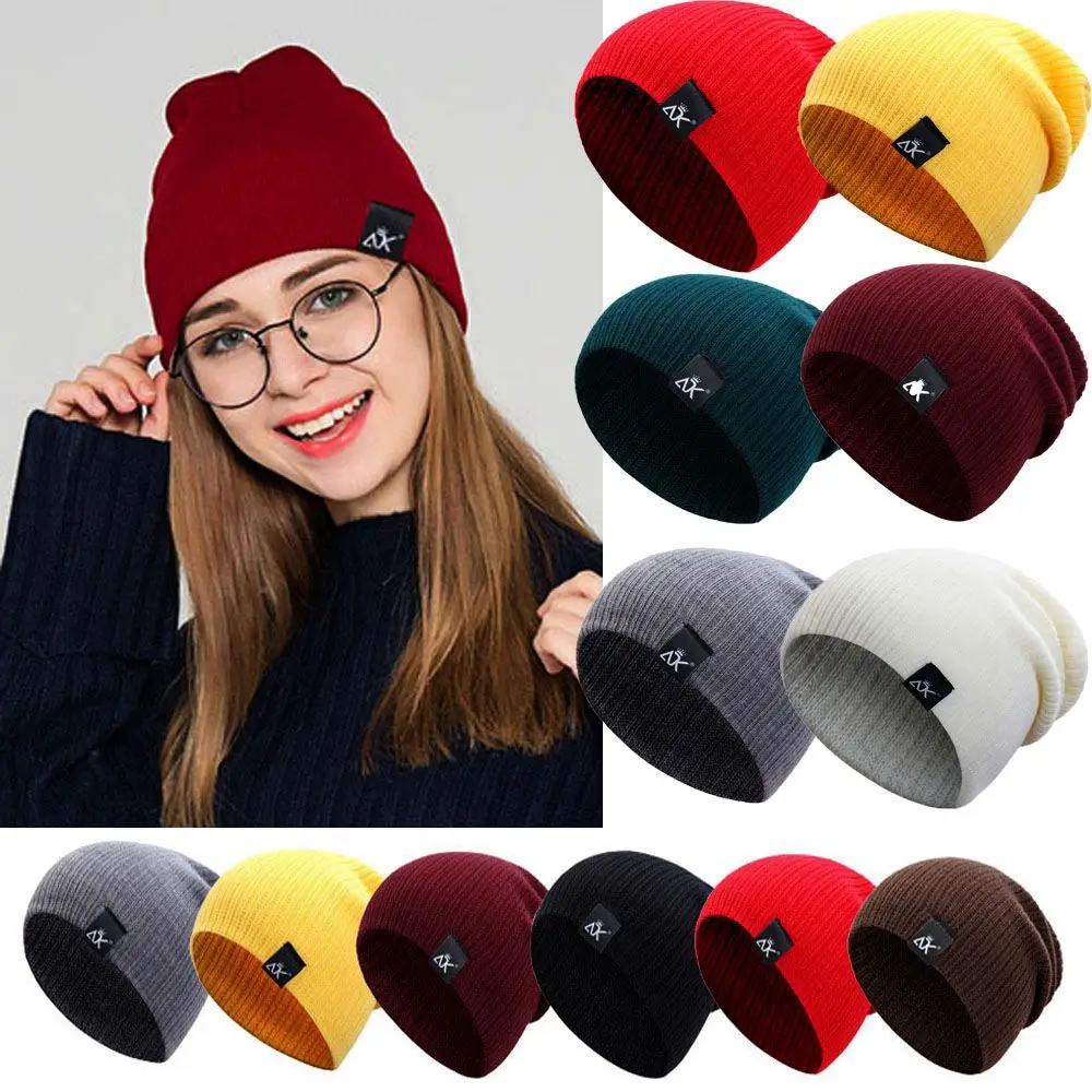 2021 Winter Hats New Beanies Knitted Solid Cute Hat for Women Men  Autumn Female Baggy Cap Warmer Bonnet Ladies Casual Cap