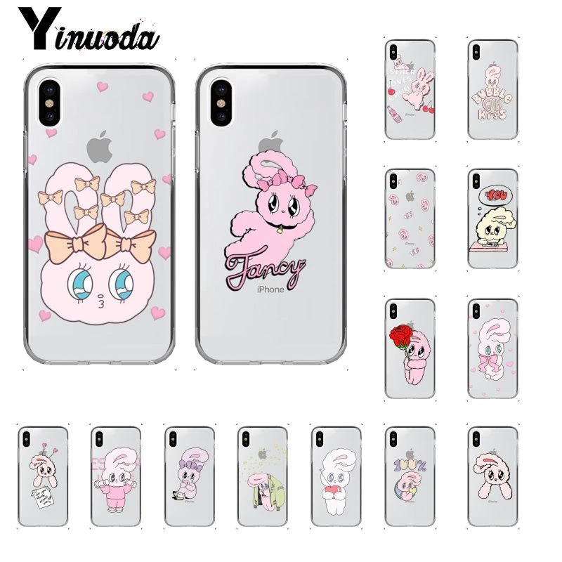 Cute Pink Rabbit Esther Bunny Diy Painted Beautiful Phone Case For Iphone 13 11 Pro Xs Max 8 7 6 6s Plus X 5 5s Se Xr Cover Phone Case Covers Aliexpress
