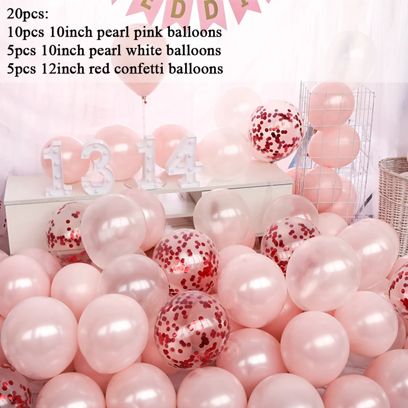 10 20 шт жемчужно-розовые шары набор конфетти шары хром металлик Globos День рождения Свадебные украшения баллон гелия - Цвет: 10