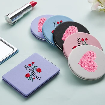 

Flowers Fashion Makeup Mirror with Double Side Cartoon Portable Travel Folding Magnifying Compact Pocket Cosmetic Vanity Mirrors