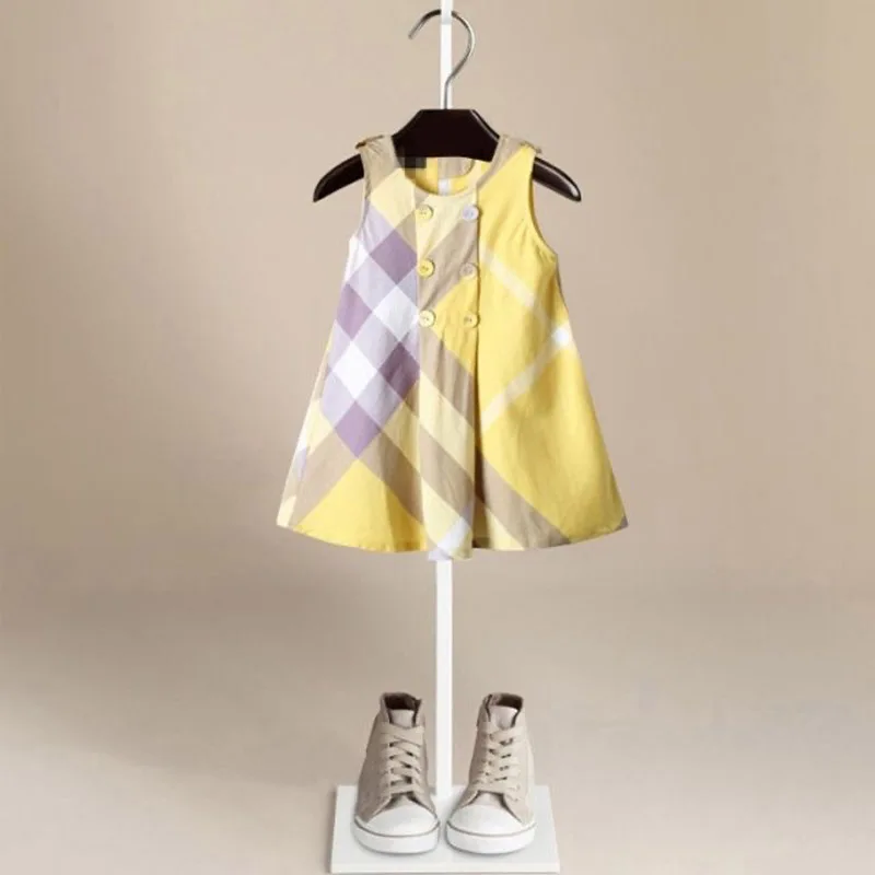 

2020 New Girls Dress Summer Girl Party Dresses Kid Princess Party Clothes Sleeveless Cotton Stripe Vest Dress