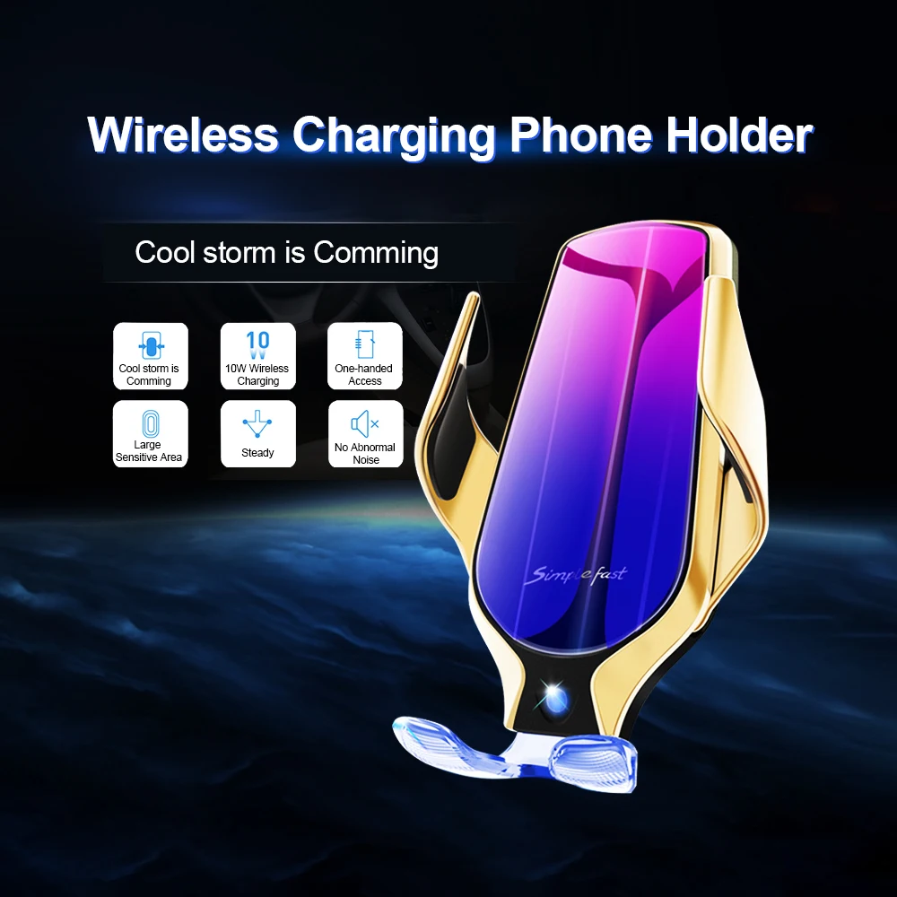 Cena Meeker uchwyt samochodowy do telefonu 10W inteligentny czujnik podczerwieni bezprzewodowa ładowarka uchwyt samochodowy do telefonu iPhone Huawei Samsung stojak do ładowarki