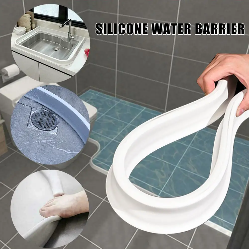 

Shower Barrier Bathroom And Kitchen Water Stopper Collapsible Threshold Water Dam Shower Barrier and Retention System Bathroom