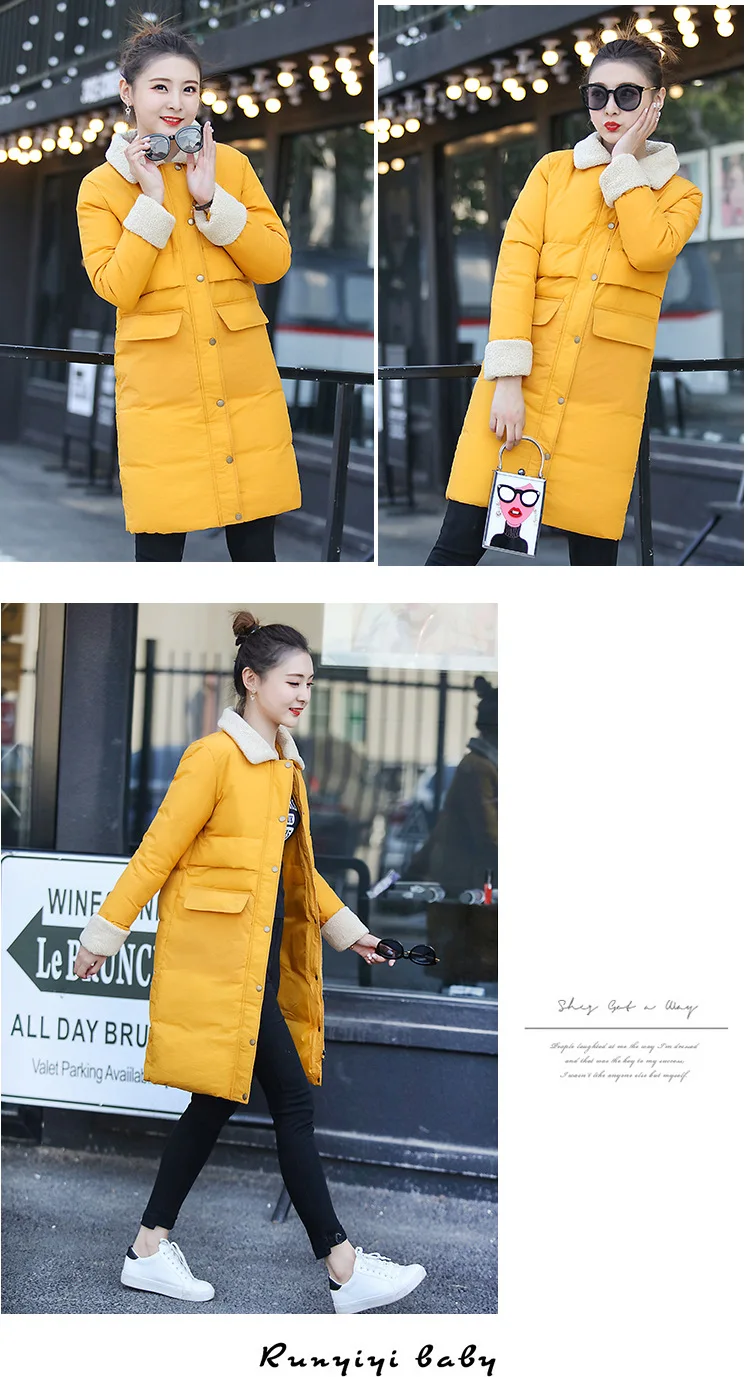 Winter Coat Cotton-padded Jacket Women's New Style Korean-style Students Mid-length Cotton Coat Women's Loose-Fit Thick Pet