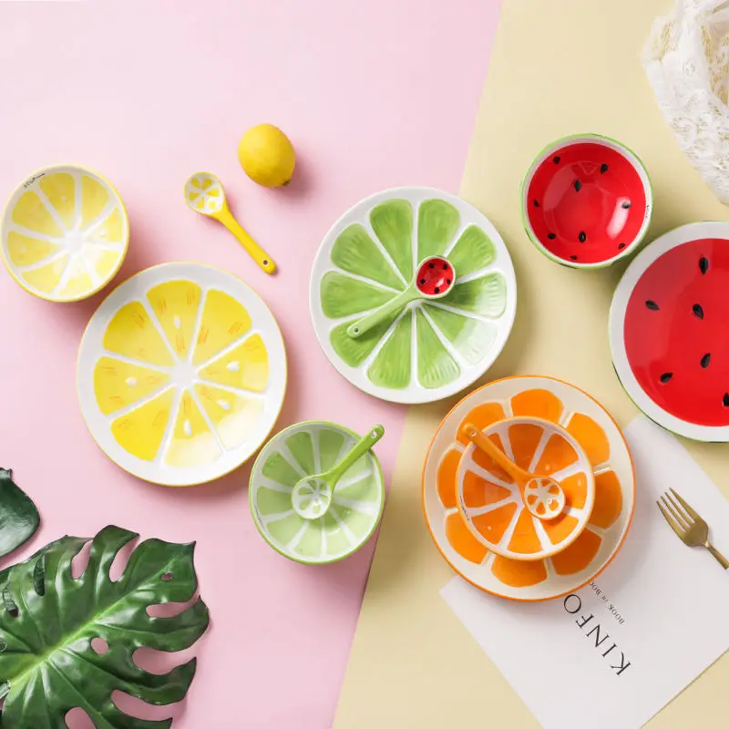 Креативная ручная роспись посуда керамический десерт арбуз миска для фруктов