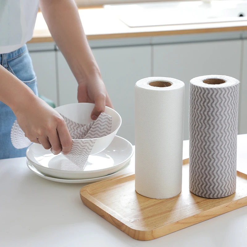 

Kitchen Disposable Cloth 80pcs/bag 50pcs/roll Non-woven Fabric Multi-purpose Removable Dish Sink Bathroom Kitchen Cleaning