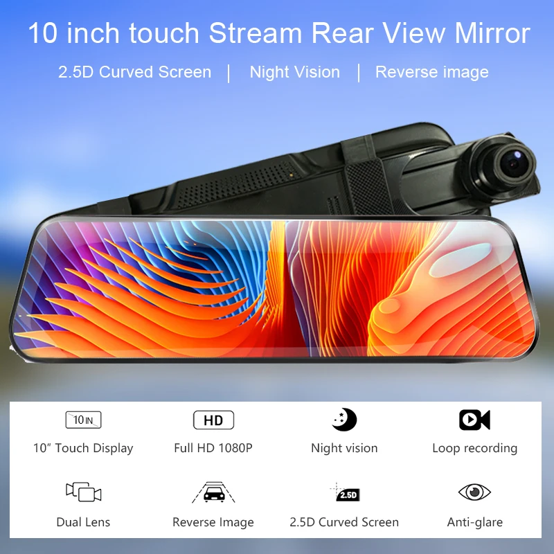 ADDKEY  DVR Ʈ ̵ ġ ũ ī޶,  ķ, Ĺ ī޶,   ڴ, 10 ġ ̷, 1080P