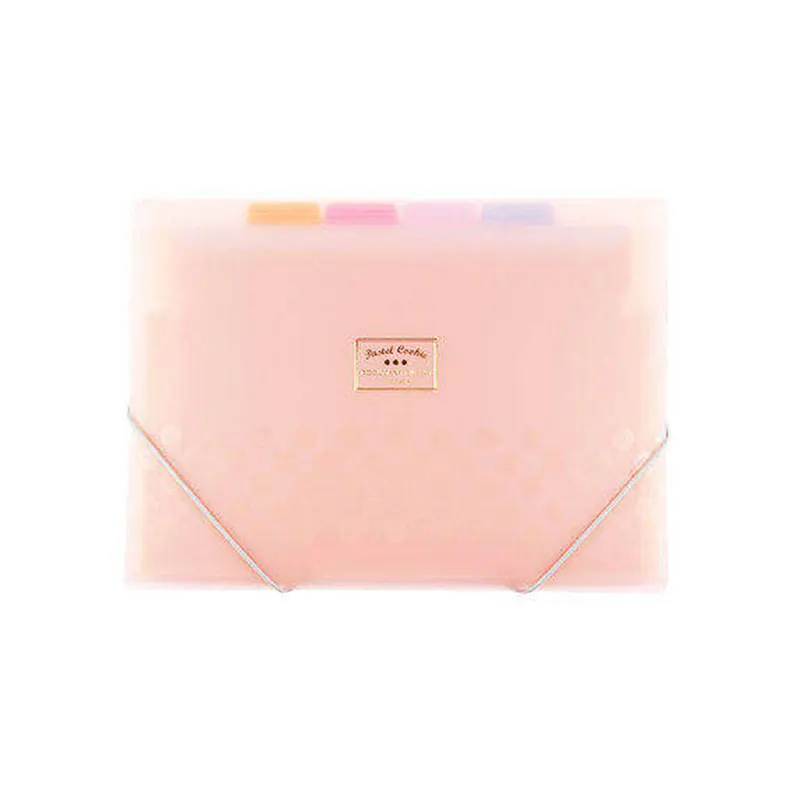 Frosted PP folder Expanding Wallet 8 layers inner Document organizer File folder A4 4 colors available Folder fog-like feeling - Цвет: Розовый