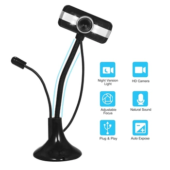

2020 Computer HD Webcam USB 2.0 Video Webcam USB Camera Built-in Microphone Video Teaching Live For PC/Laptop/Computer
