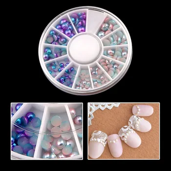 

Manicure DIY Jewelry Mermaid Gradient Symphony Semicircle Pearl Non-Porous Spherical Size Mixed Manicure Decorations