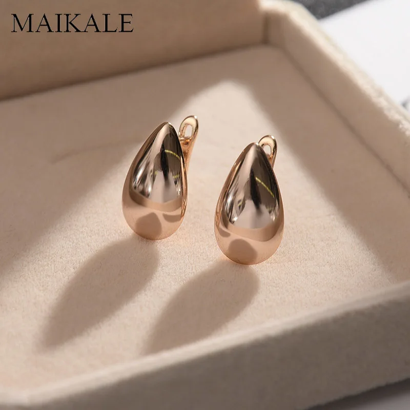Женские серьги гвоздики MAIKALE простые медные в форме капли корейские