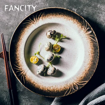 

FANCITY Soup plate, dish wide-sided ceramic plate, large size round bowl, large dish dish.