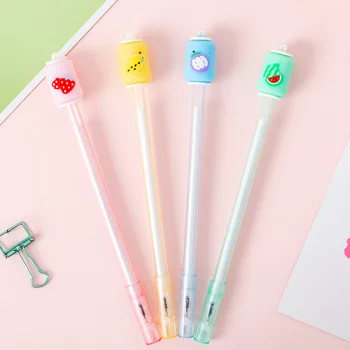 

80 Pcs 0.5mm Black Gel Pens Cute Candy Colors Korea Creative Fruity Soda Gel Pens Girls Gift School Office Stationery Wholesale