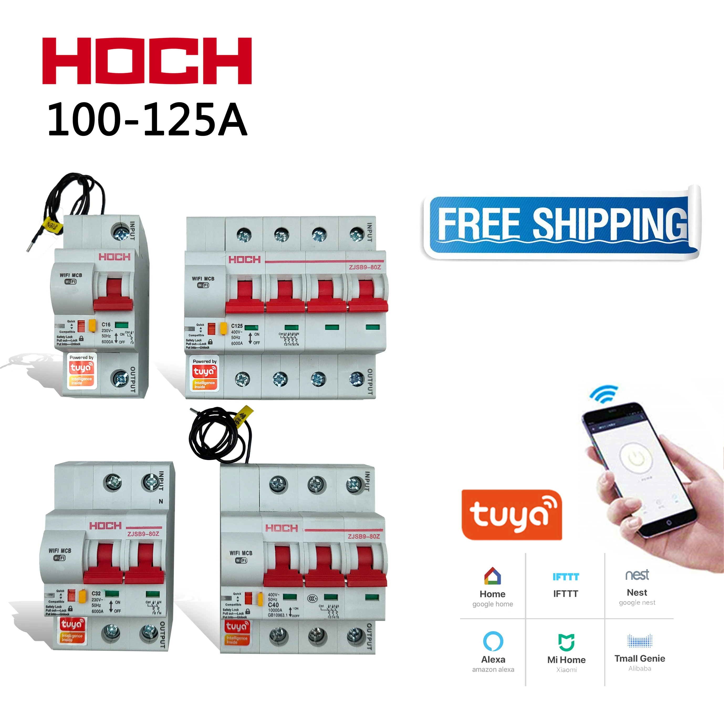 HOCH ZJSB9-80Z Tuya WIFI автоматический выключатель Умный таймер жизни дистанционное