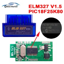 Мини ELM327 V1.5 PIC18F25K80 Bluetooth OBD2 сканер Диагностический адаптер ELM 327 v1.5 OBD OBDII считыватель кодов сканирующий инструмент для ATAL