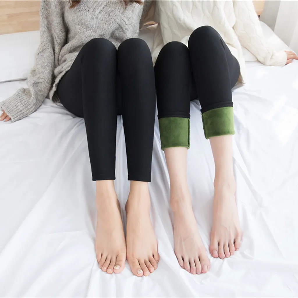 Women Leggings High Waist Emolliency Plus Velvet Thickening Sports Pencil Pants joggers workout Slim skinny Leggings Ladies
