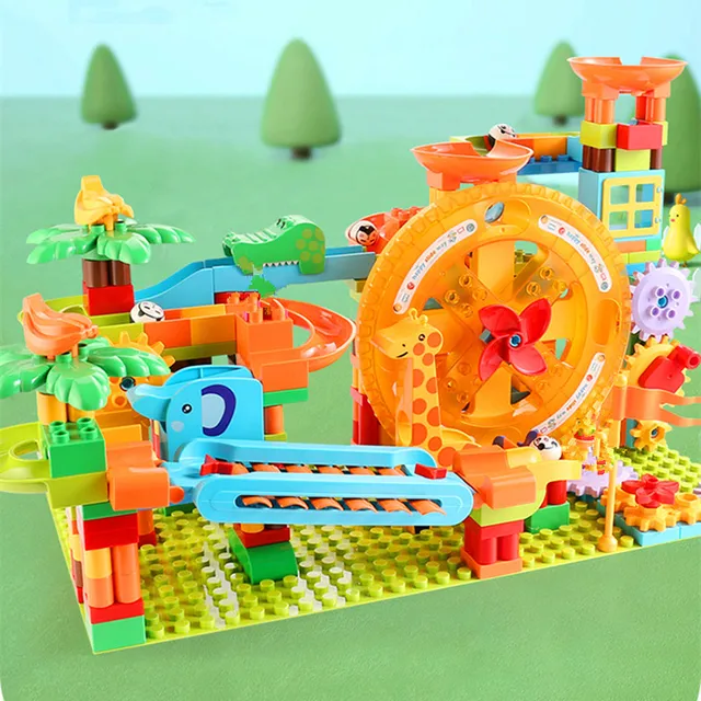 Number Blocks COUOMOXA Marble Run Building Blocks Compatible