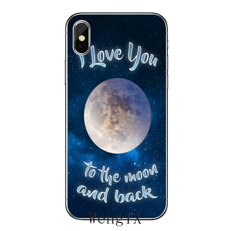 С надписью «I Love You To The Moon And Back(для iPhone 11 pro XR X XS Max 8 7 6s plus SE 5S 5c iPod Touch 5 6 Чехол