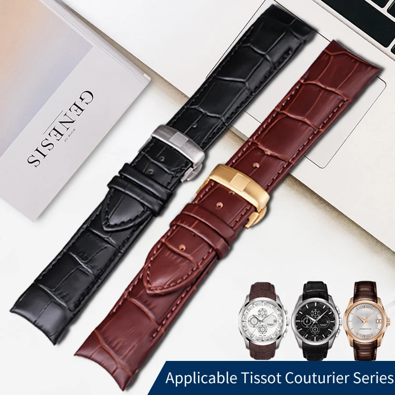 Ремешок из натуральной телячьей кожи для часов 22 мм 23 24 подходит Tissot Couturier T035