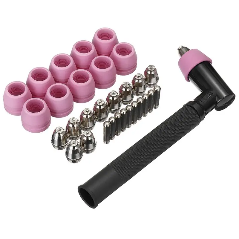 

New 31Pc Plasma Cutter Torch Consumables Metal Ceramic Work With Torches AG60 SG55 For CUT50F CUT-60 LGK-60 Cutting Machines