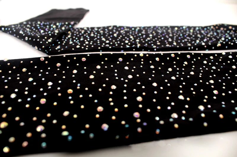 Adult Children Rhinestone Figure Skating Pants Pantyhose Gymnastics Ice Skating Pant Socks Shining Girls Tights Fitness Leggings