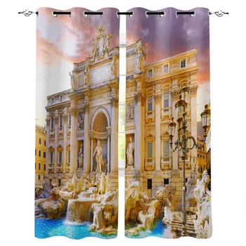 

Kitchen Curtains Palace Portrait Stone Carving Luxury Curtains Home Living Room Bedroom Item Window Curtain for Living Room