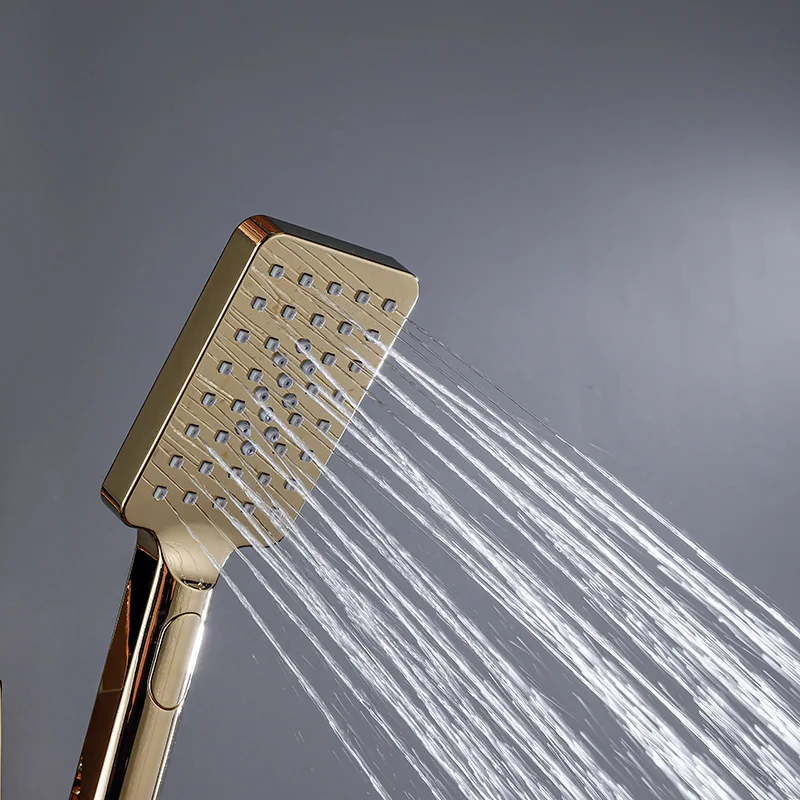Gold Digital Shower Faucet System Bathroom Hot Cold Thermostatic Bath Set Wall Mount SPA Mixer Rain Tap Bathtub Luxury Torneiras