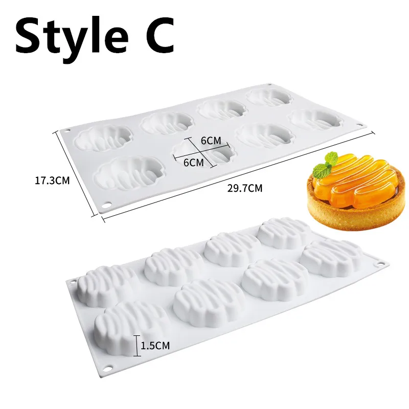 New Combination Tart Cake Mold DIY Multiple Shapes Chocolate Mousse Dessert Silicone Mould Pastry Decoration Baking Modle - Цвет: Style C